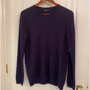 Tommy Hilfiger Women’s XL Navy Crew Neck Cable Knit Cotton Lightweight Sweater